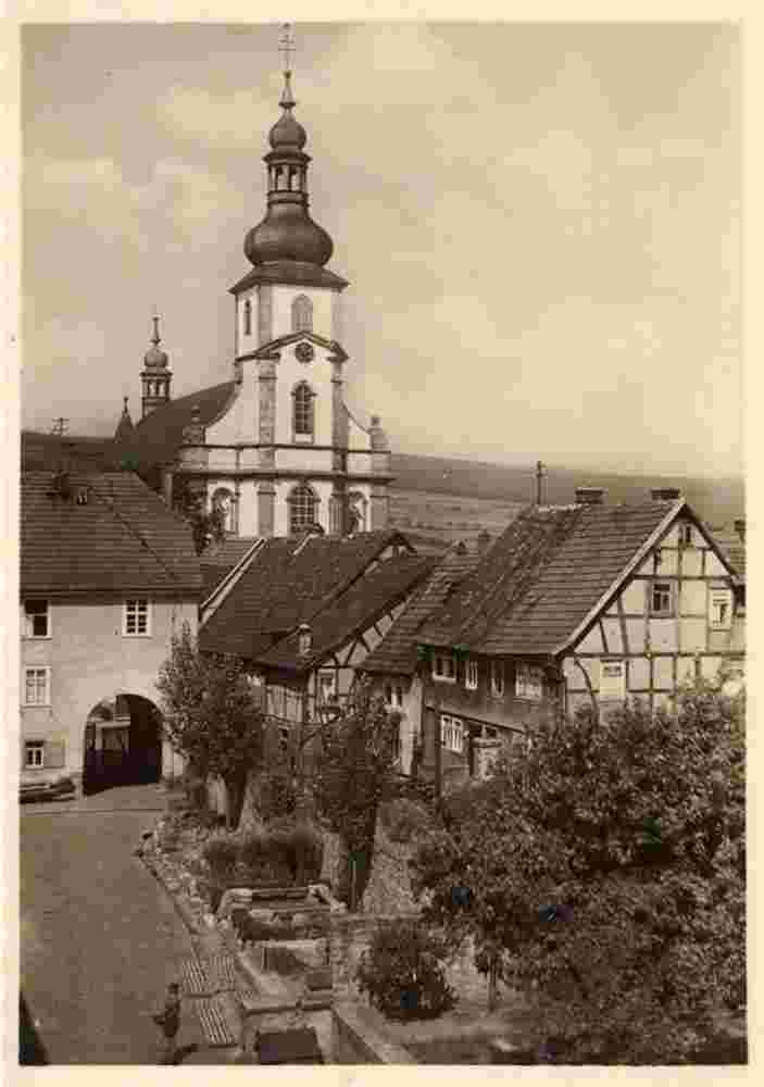 Bad Soden-Salmünster. Salmünster - Altstadt mit Barockkirche
