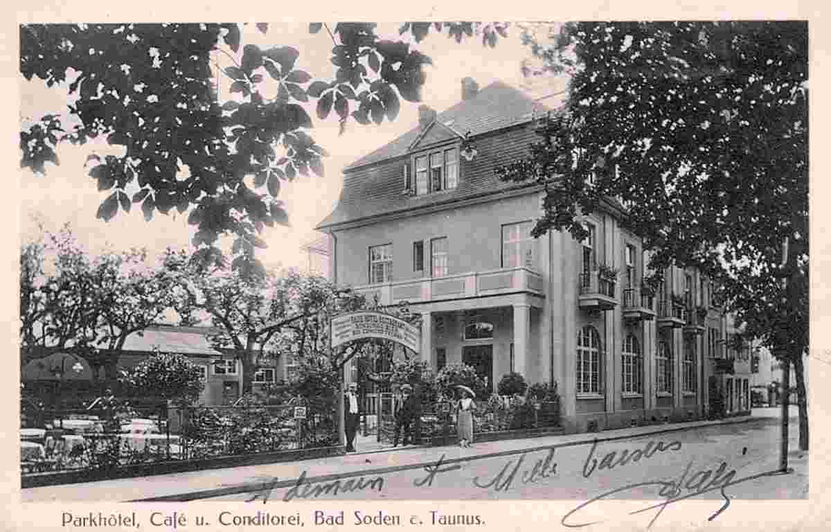 Bad Soden am Taunus. Parkhotel, Café und Konditorei, 1919