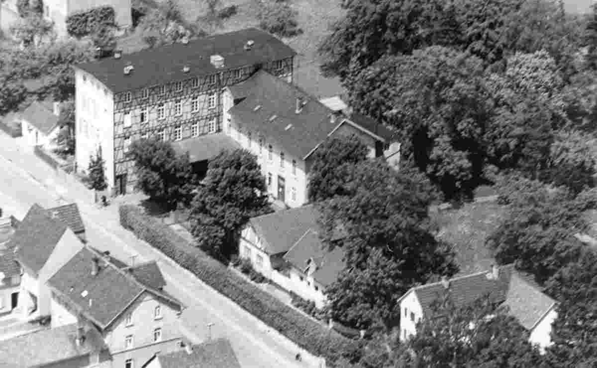 Biebertal. Rodheim - Gailsche Zigarrenfabrik, Luftbild, 1955