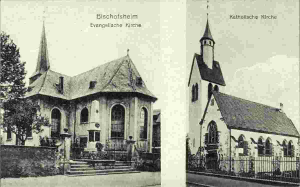 Bischofsheim. Evangelische Kirche und Katholische Kirche, 1919