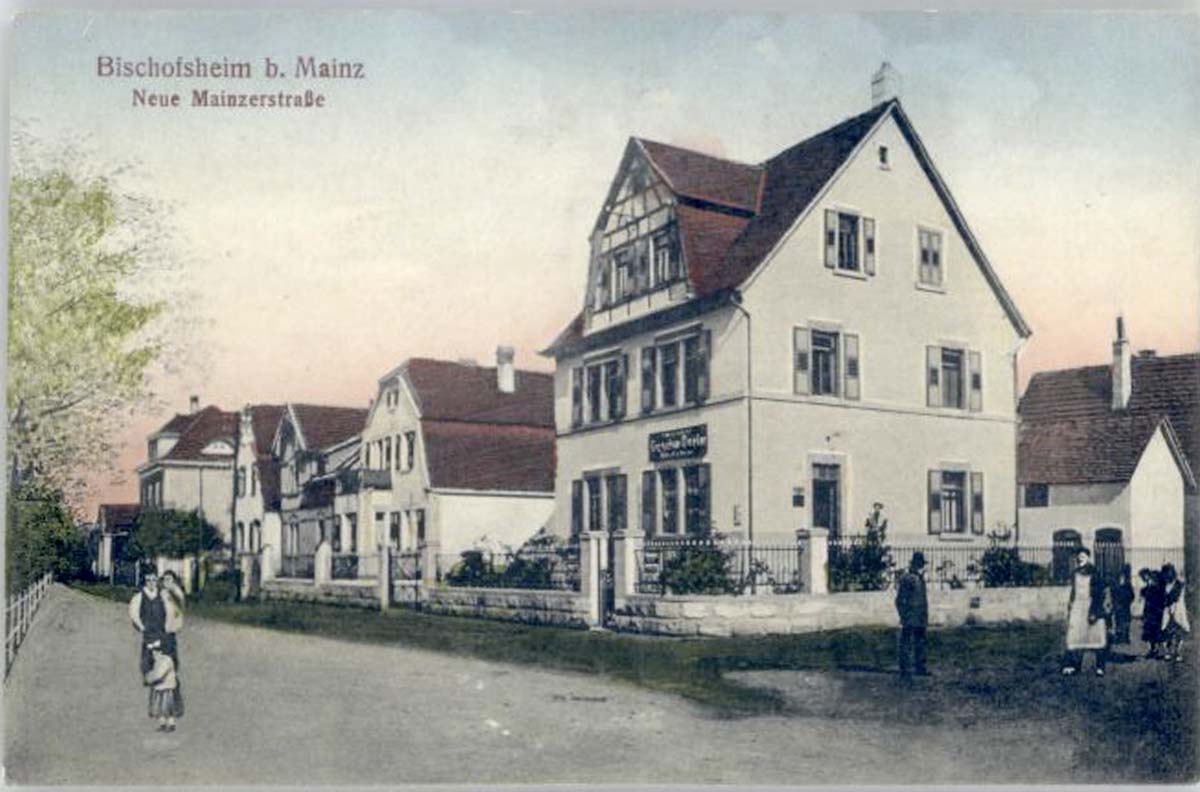 Bischofsheim (Mainspitze). Neue Mainzer Straße, 1918