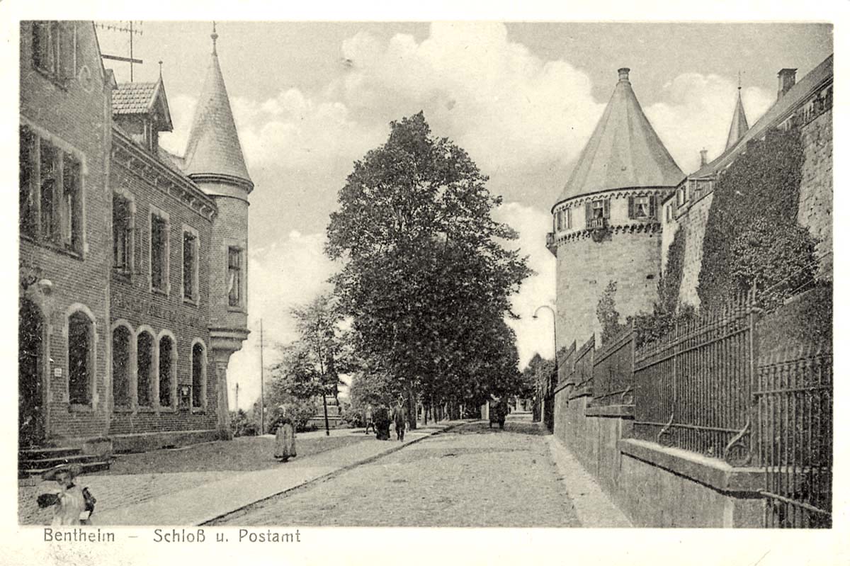 Bad Bentheim. Postamt und Schloß, 1919