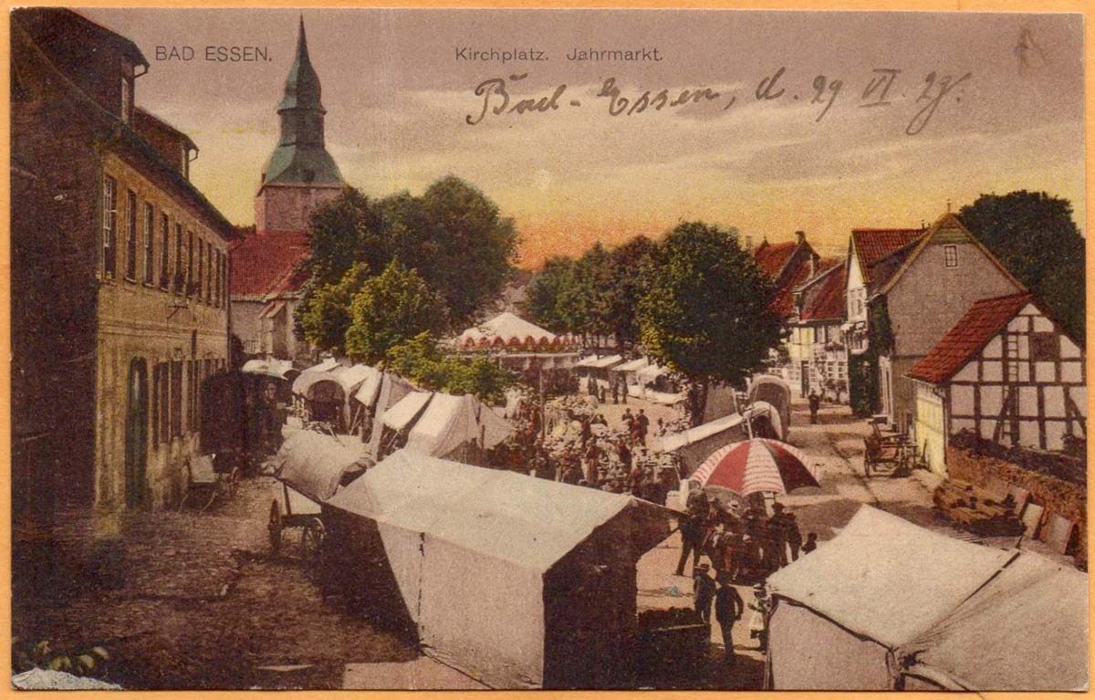 Bad Essen. Kirchplatz, Jahrmarkt, 1910