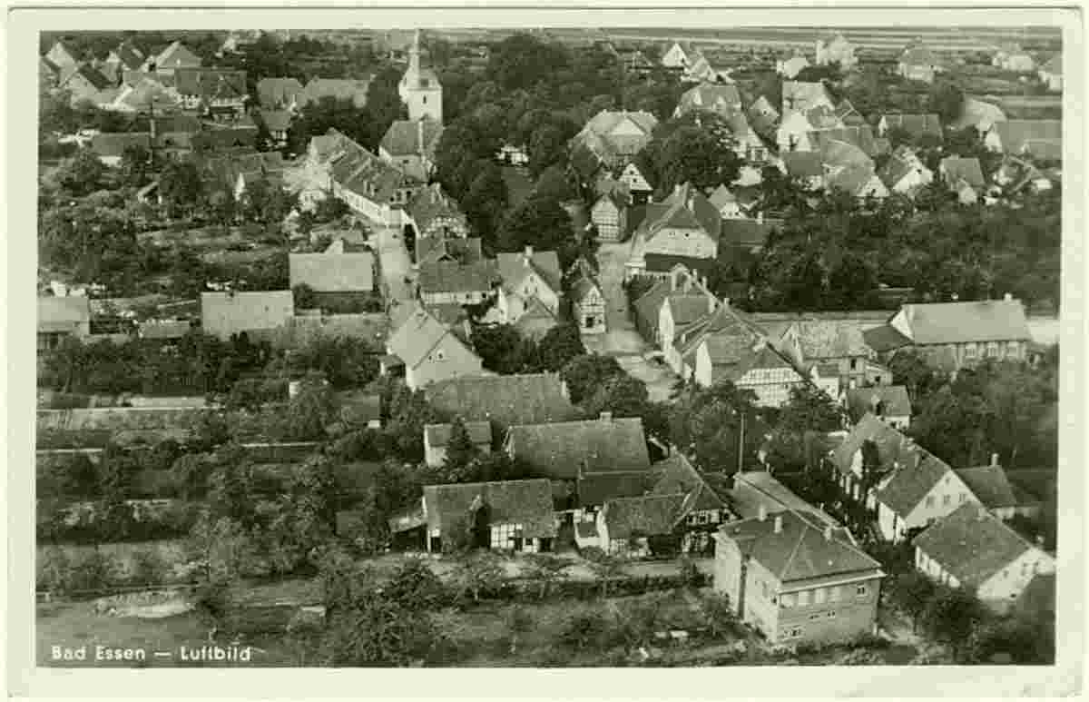 Panorama von Bad Essen, Luftaufnahme, 1949