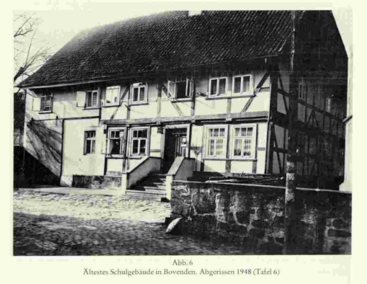 Bovenden. Ältestes Schulgebäude, abgerissen 1948