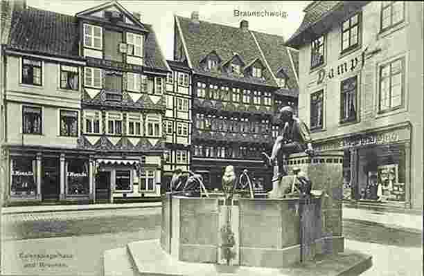 Braunschweig. Eulenspiegelhaus und Brunnen