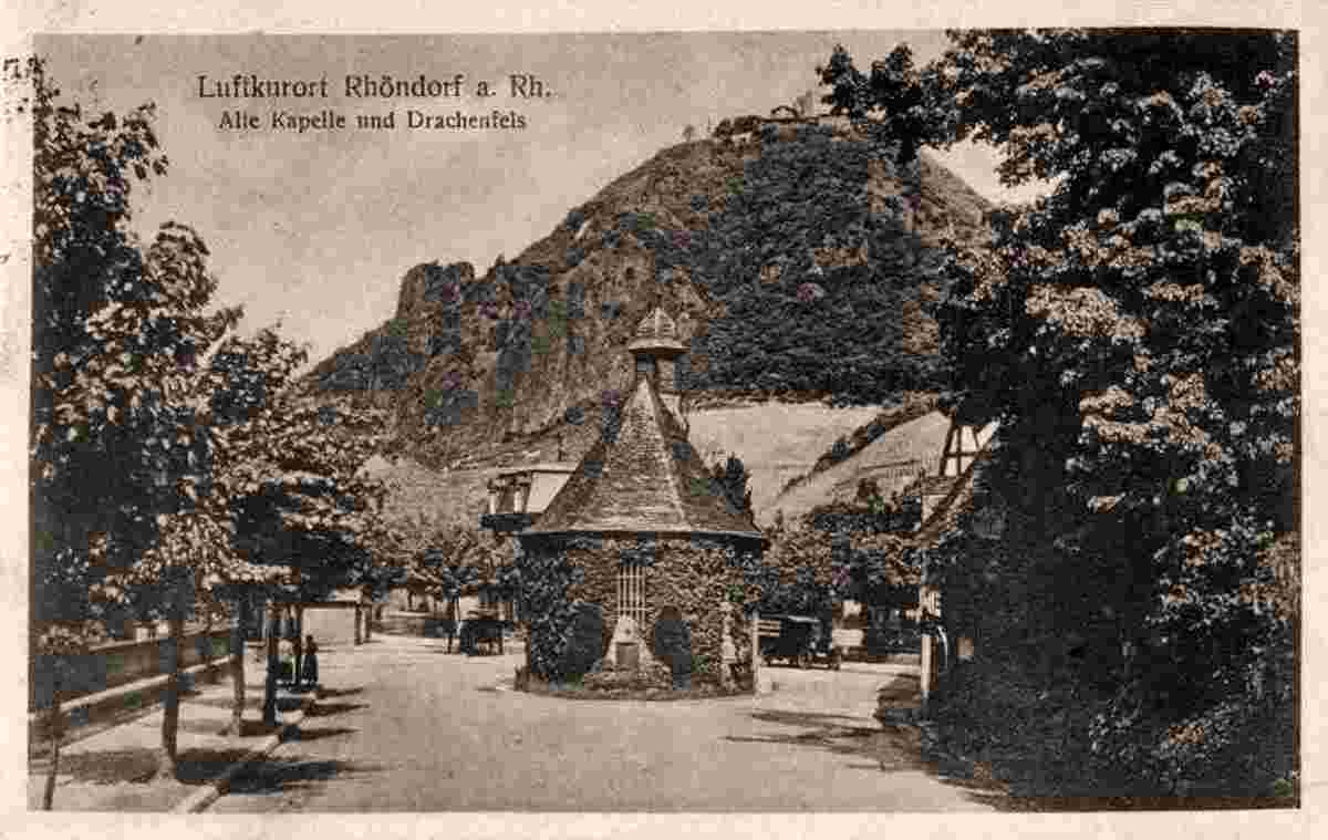 Bad Honnef. Rhöndorf - Alte Kapelle und Drachenfels, 1925