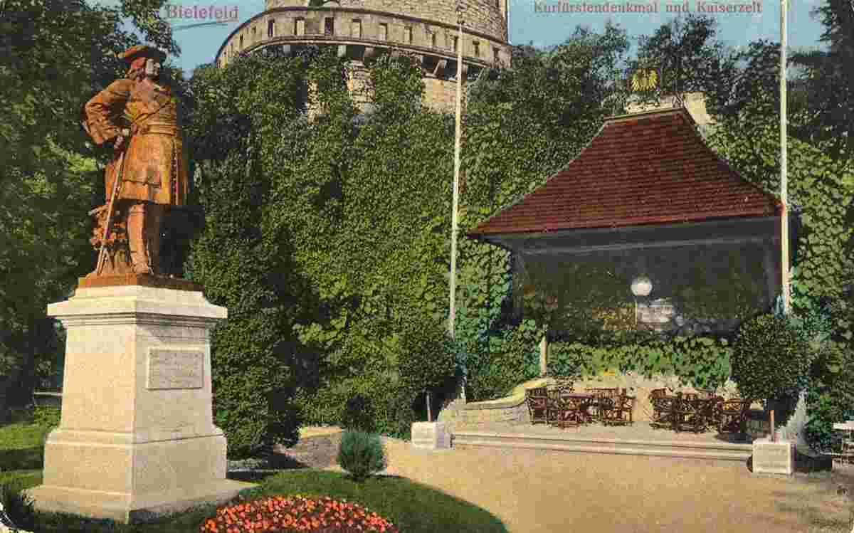 Bielefeld. Kurfürstendenkmal und Kaiserzelt, 1917