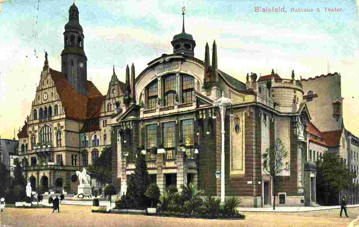 Bielefeld. Rathaus und Theater