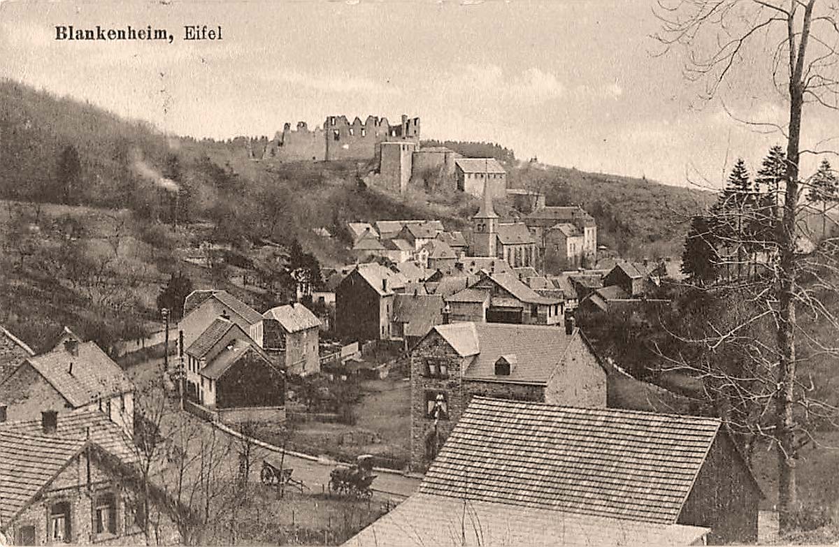 Blankenheim (Ahr). Panorama von Orts und Burgruine