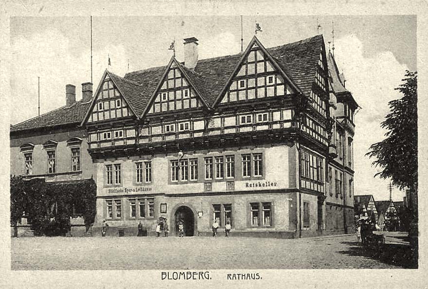 Blomberg. Rathaus, Städtische Spar- und Leihkasse, 1930