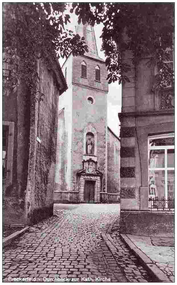 Breckerfeld. Blick zur katholische Kirche, um 1935