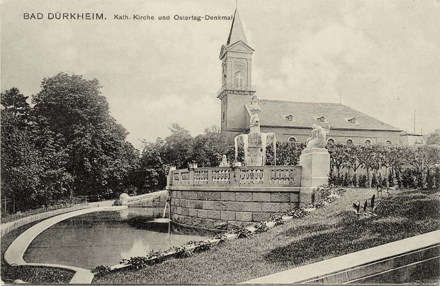 Bad Dürkheim. Katholische Kirche und Ostertag-Denkmal