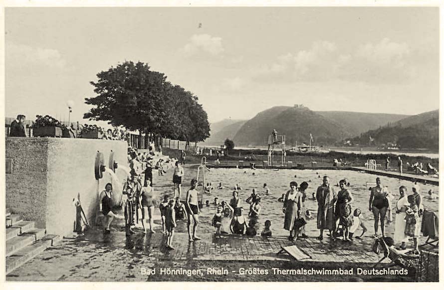 Bad Hönningen. Größtes Thermalschwimmbad Deutschlands, 1930
