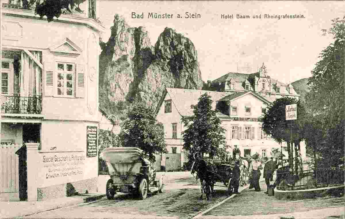 Bad Münster am Stein-Ebernburg. Hotel Baum und Rheingrafenstein, 1913
