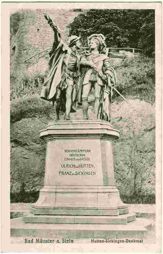 Bad Münster am Stein-Ebernburg. Ulrich von Hutten und Franz von Sickingen Denkmal