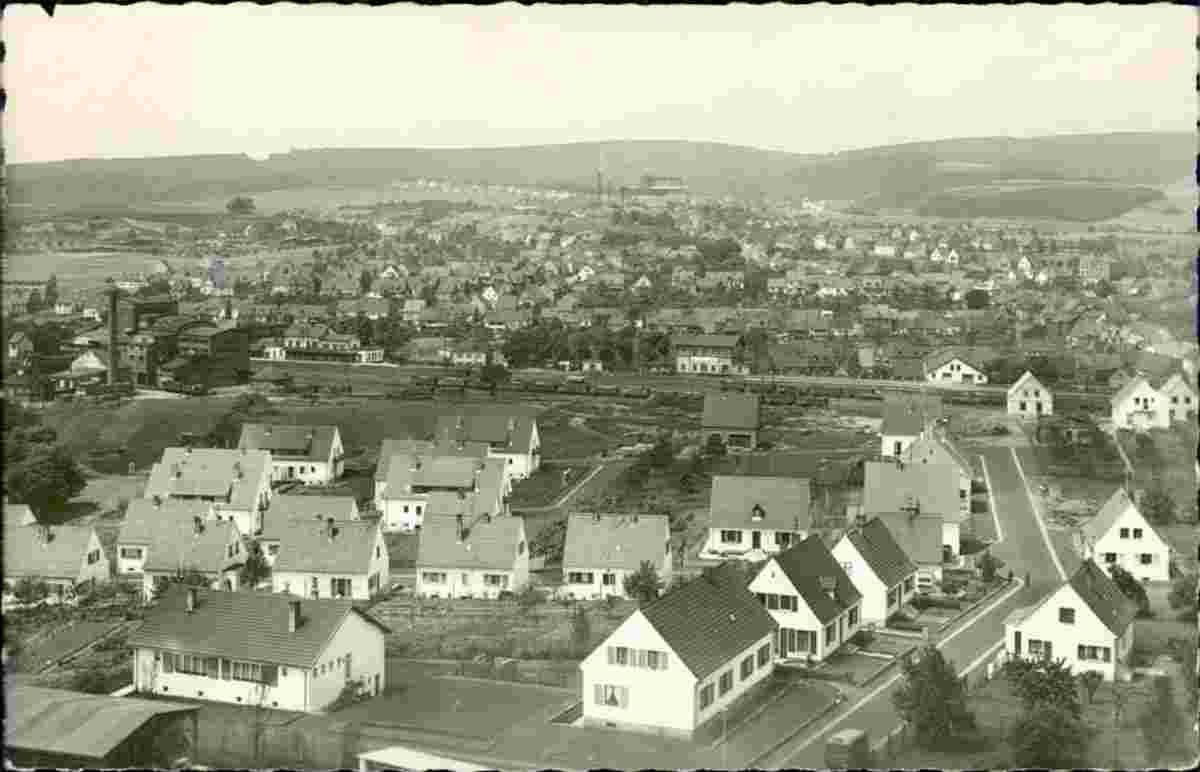 Bexbach. Mittelbexbach - Panorama von Orts, 1951