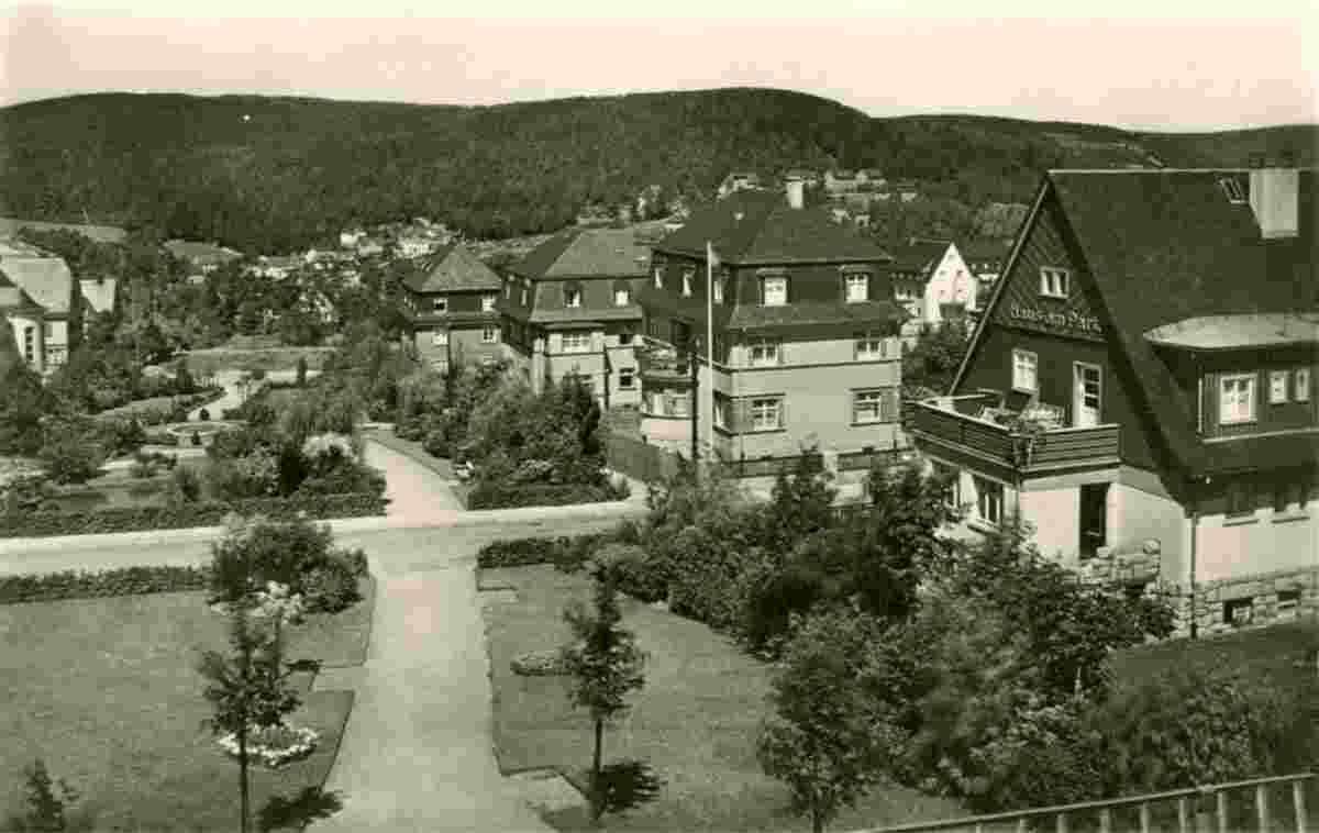Bad Schlema. Oberschlema - Straße und Hindenburg Anlagen, 1934