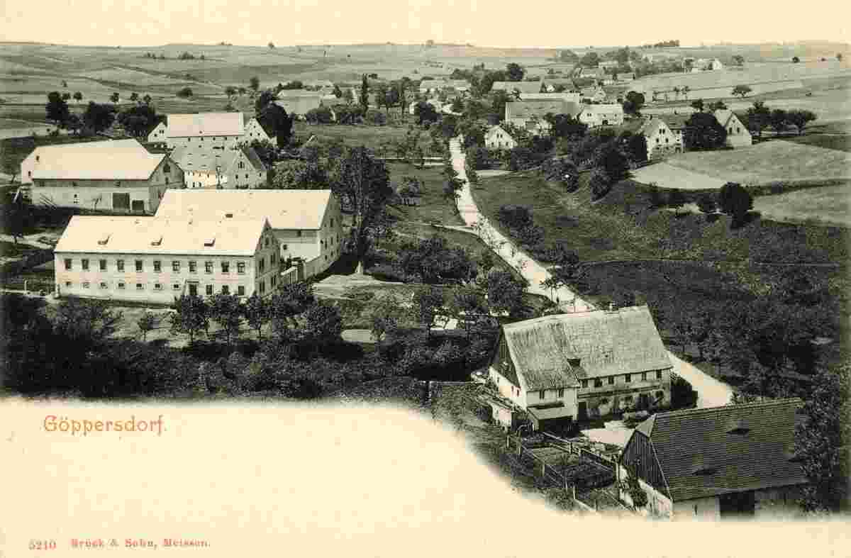 Bahretal. Panorama von Göppersdorf, 1904