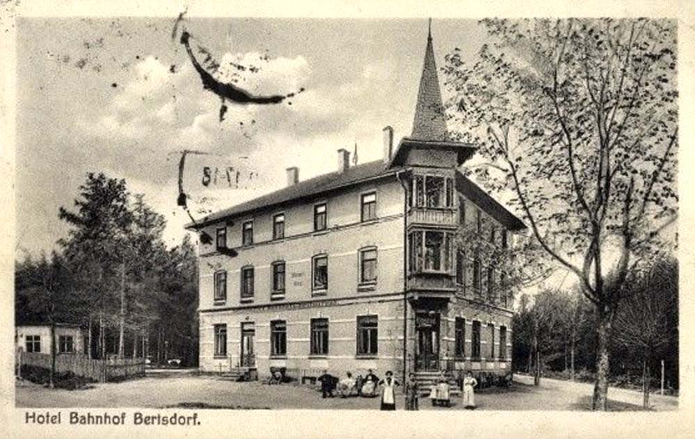 Bertsdorf-Hörnitz. Munsers Hotel, Bahnhofsrestaurant, 1930