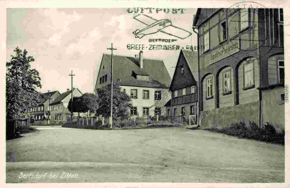 Bertsdorf-Hörnitz. Panorama von Stadtstraße