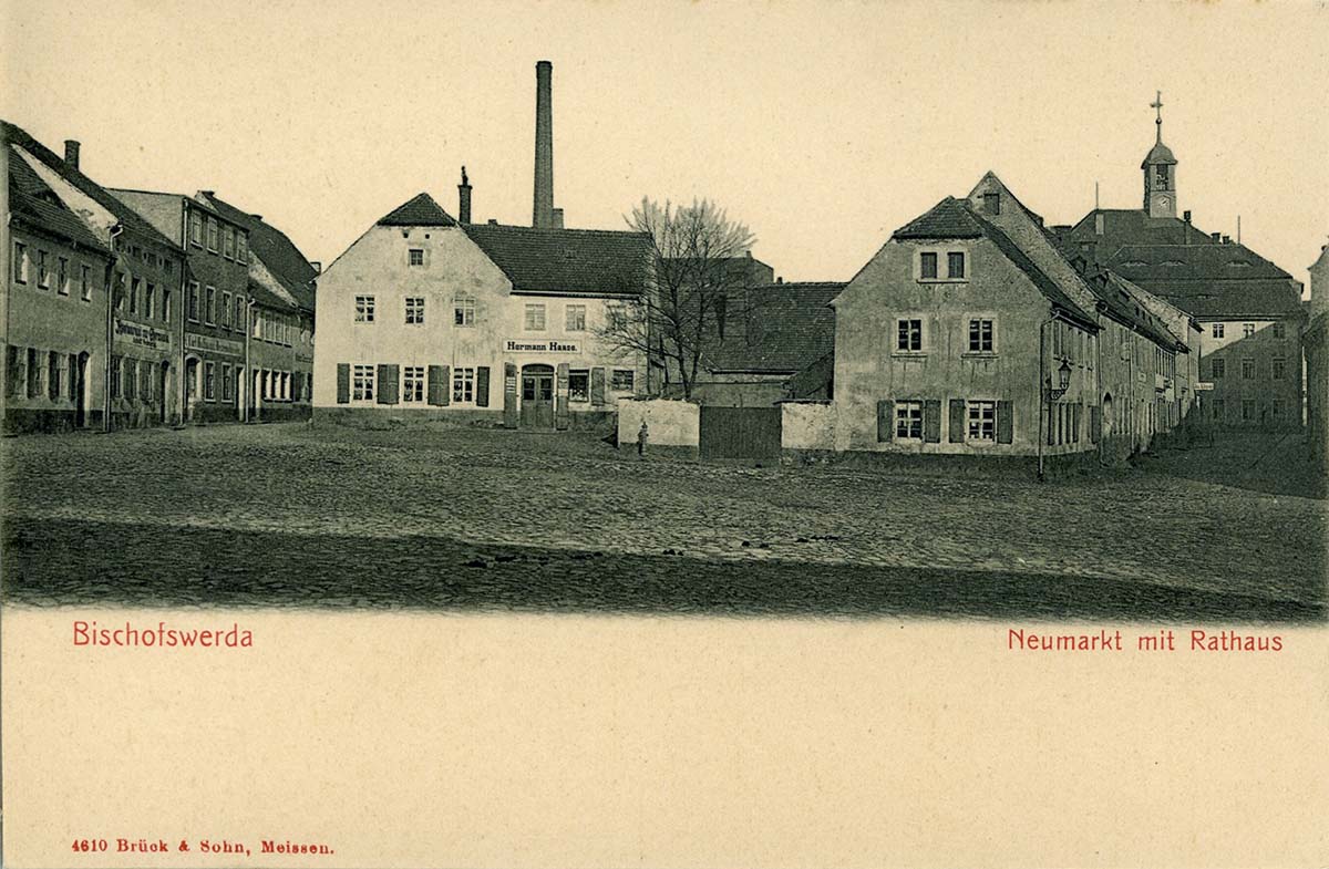 Bischofswerda. Neumarkt mit Rathaus, 1903