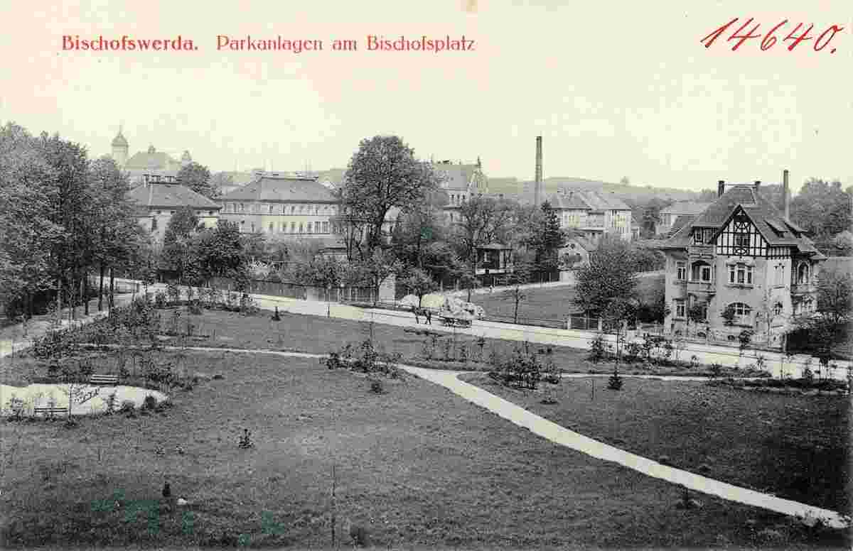 Bischofswerda. Parkanlagen am Bischofsplatz, 1912