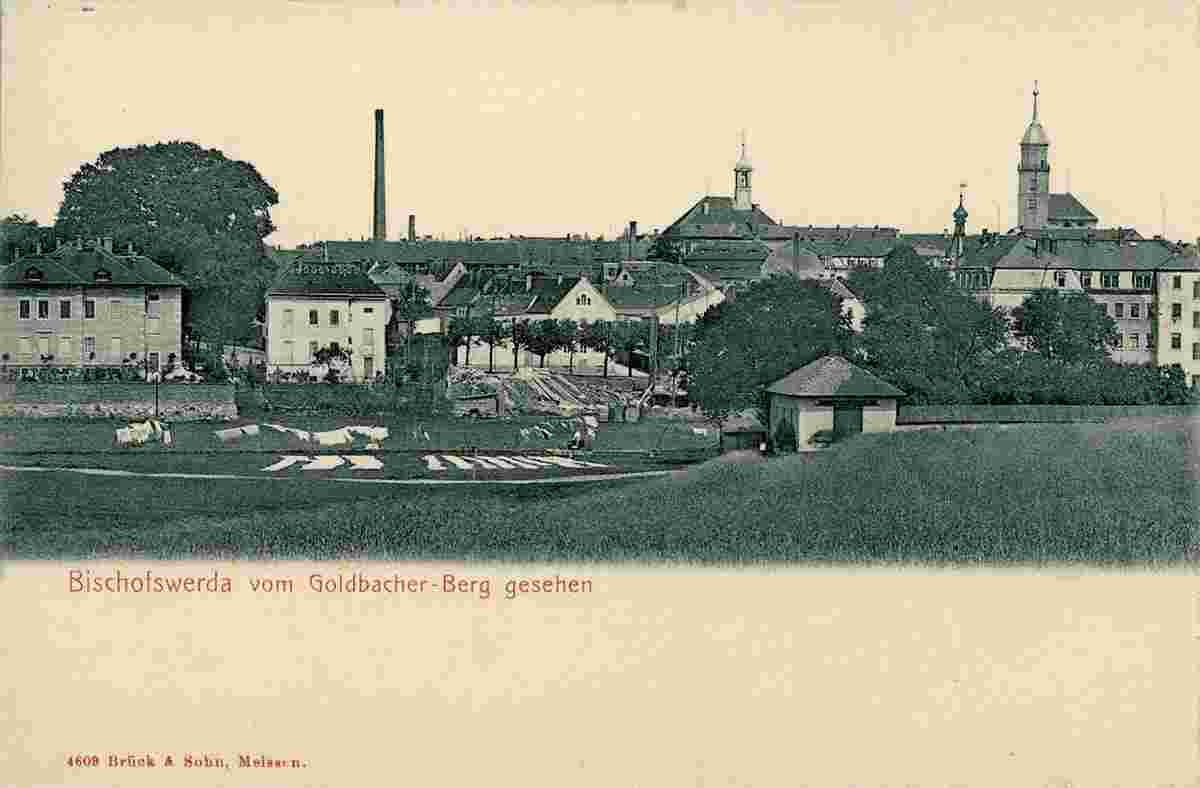 Bischofswerda. Vom Goldbacher Berg gesehen, 1903