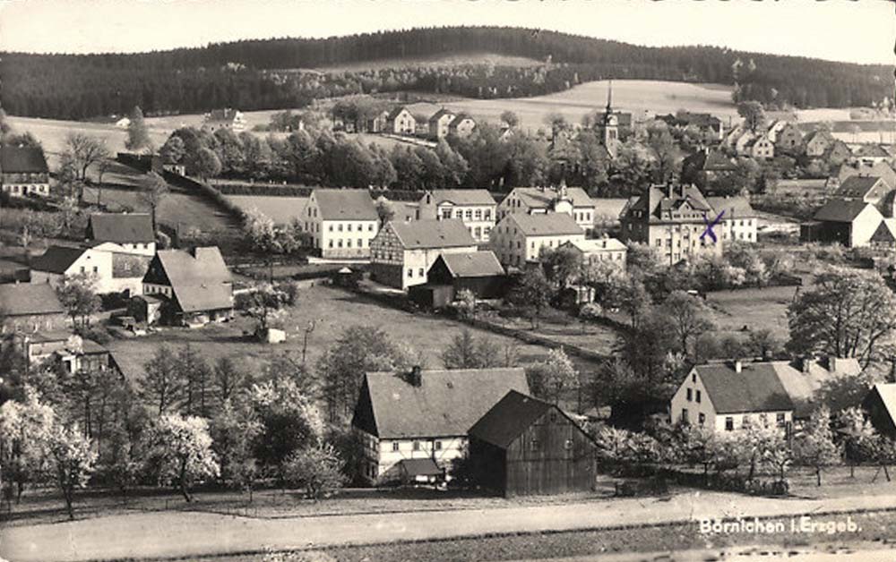 Börnichen (Erzgebirgs). Panorama von Ortschaft