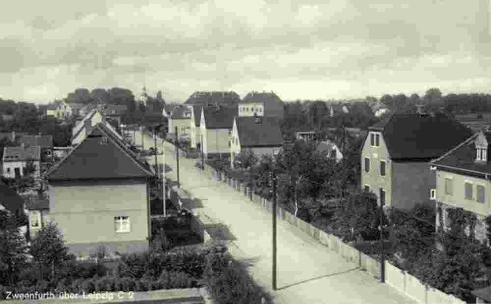 Borsdorf. Zweenfurth - Panorama von Dorfstraße