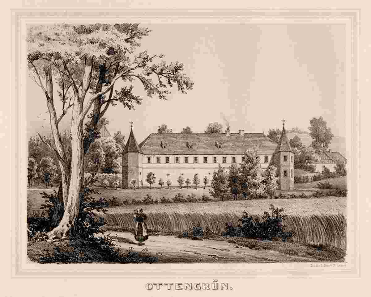 Bösenbrunn. Panorama von Ottengrün, 1859