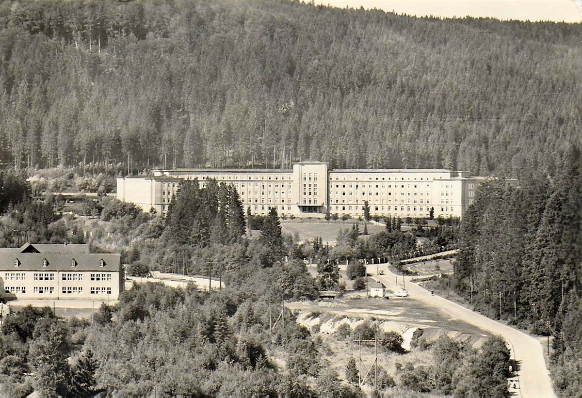 Breitenbrunn (Erzgebirgs). Erlabrunn - Bergarbeiter-Krankenhaus 'Dr. Georg Benjamin', um 1970