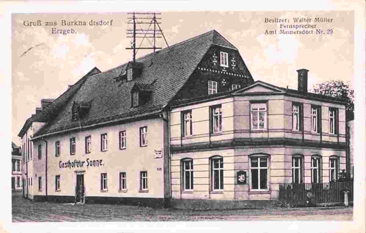 Burkhardtsdorf. Gasthaus zur Sonne, Besitzer Walter Müller, 1931