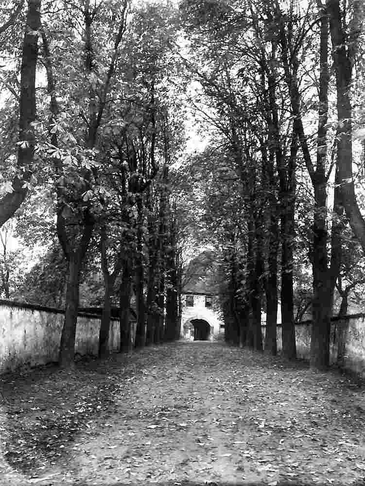 Benndorf. Allee zum Torhaus des Herrenhauses, 1945