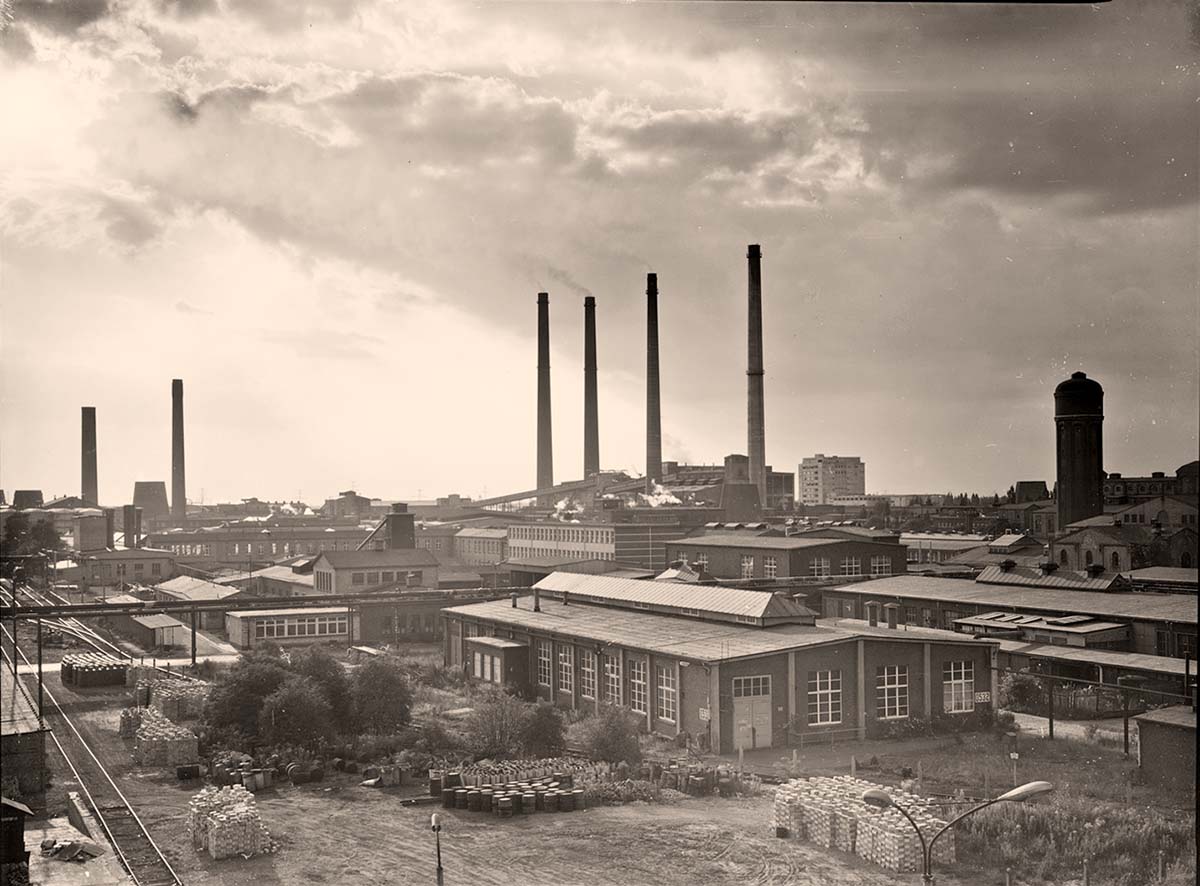 Bitterfeld-Wolfen. Ansicht der Filmfabrik, um 1965