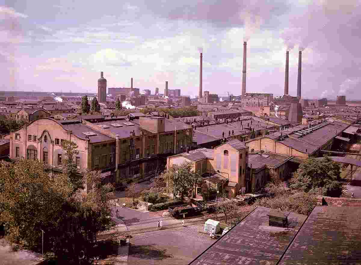 Bitterfeld-Wolfen. Werksansicht des VEB Filmfabrik, 1964