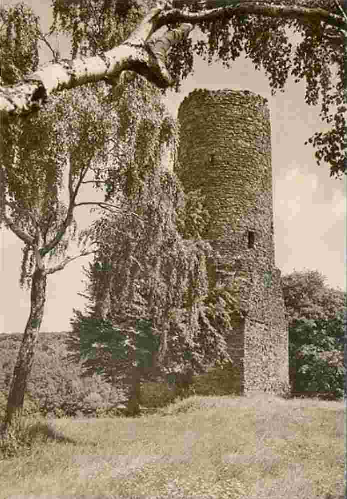 Bornstedt. Burg Bornstedt, auch Schweinsberg, Turm Ruine, 1970