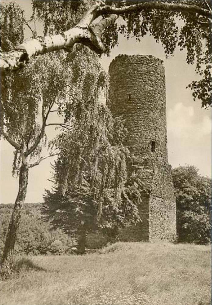 Bornstedt. Burg Bornstedt, auch Schweinsberg, Turm Ruine, 1970