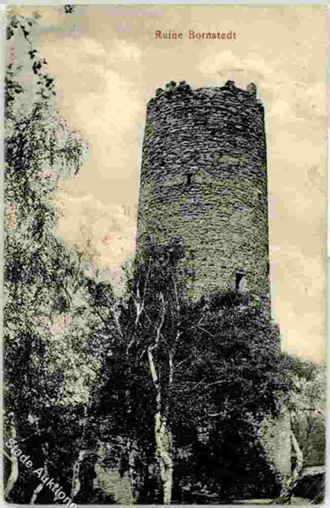 Bornstedt. Burg Bornstedt, auch Schweinsberg, Turm Ruine