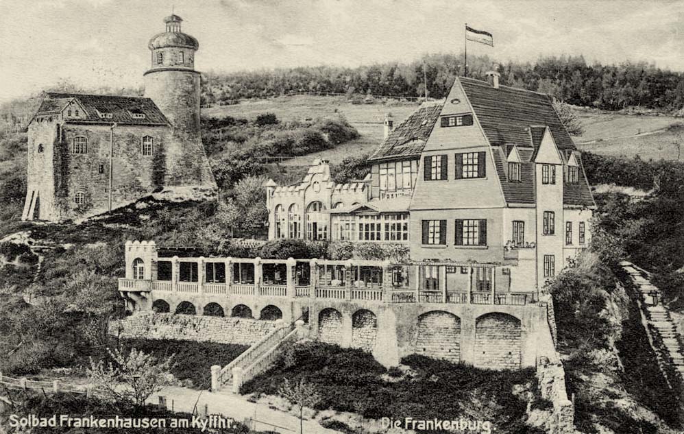Bad Frankenhausen (Kyffhäuser). Die Frankenburg und Wirtschaft Kurhaus, 1914