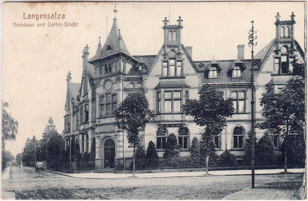 Bad Langensalza. Kreishaus und Garten-Straße, 1925
