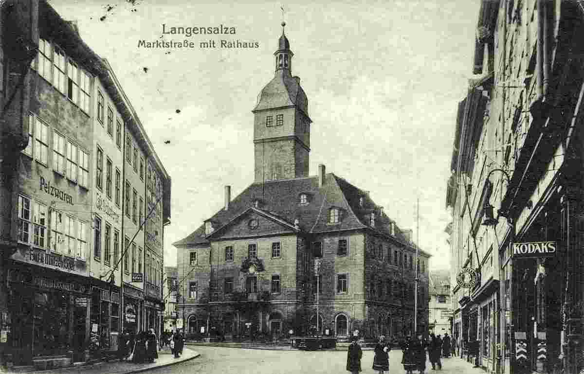 Bad Langensalza. Marktstraße mit Rathaus, 1916