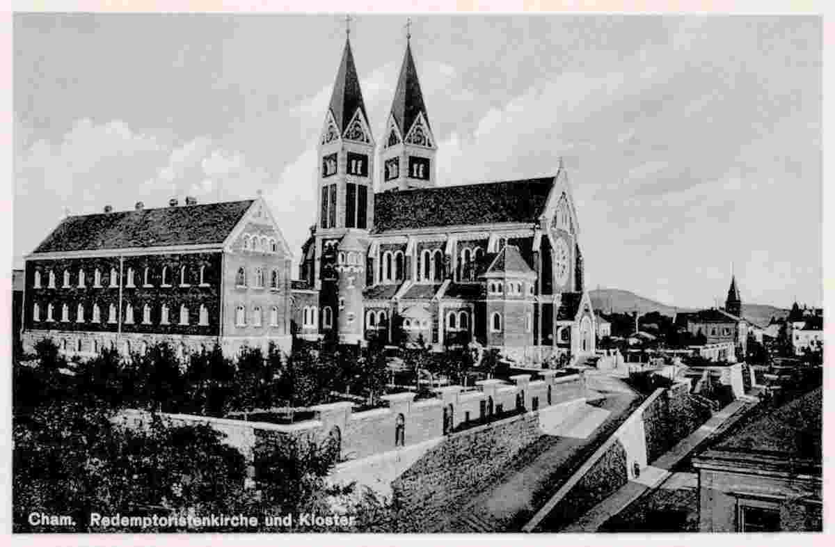 Cham. Redemptoristenkirche und Kloster, 1920