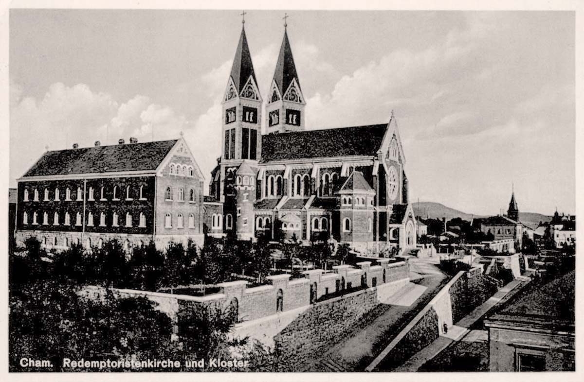 Cham (Oberpfalz). Redemptoristenkirche und Kloster, 1920