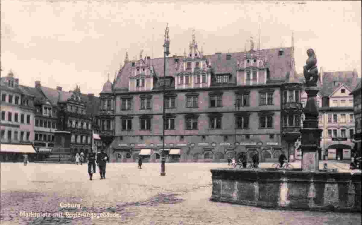 Coburg. Marktplatz mit Regierungsgebäude, 1926