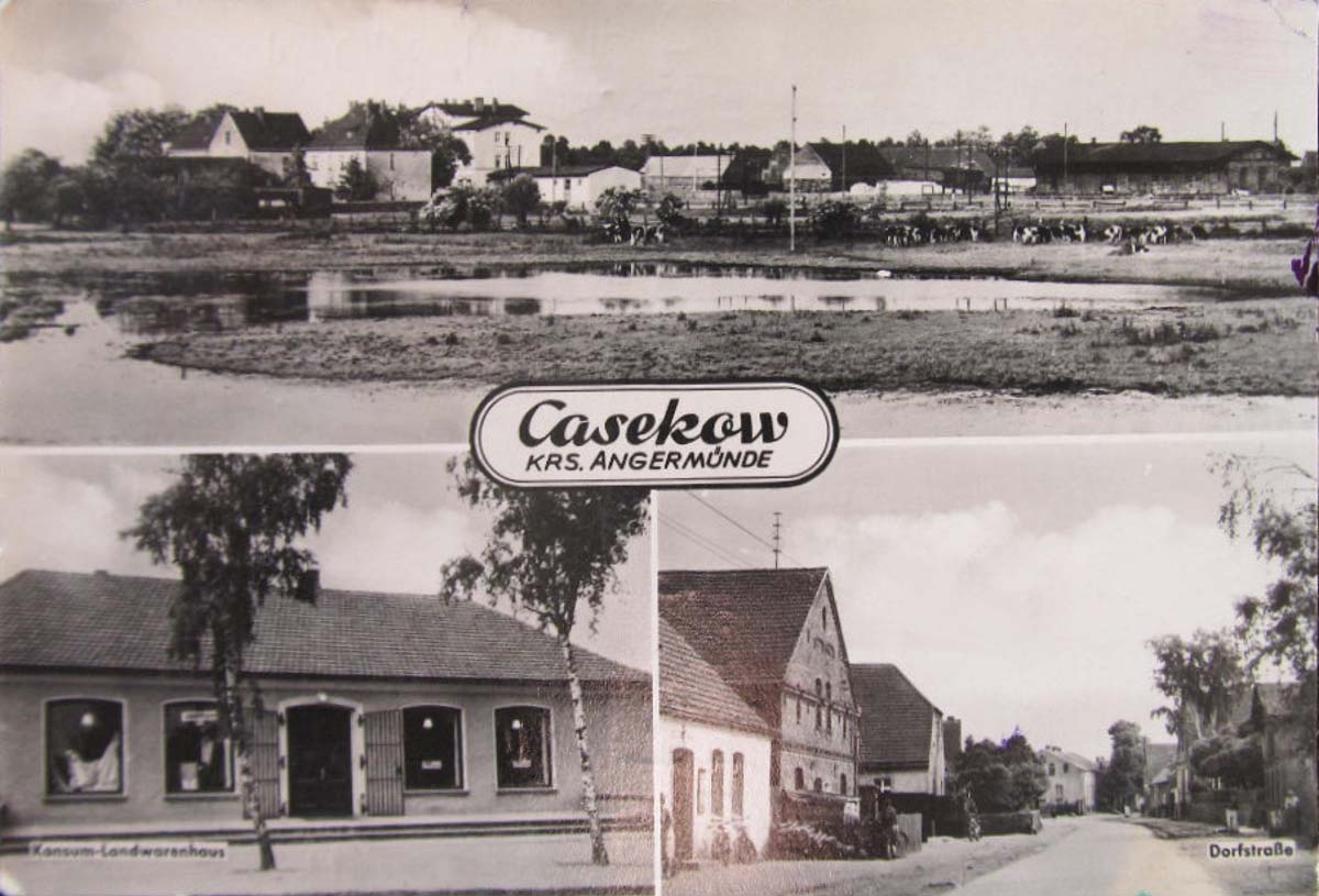 Casekow. Panorama auf Dorf