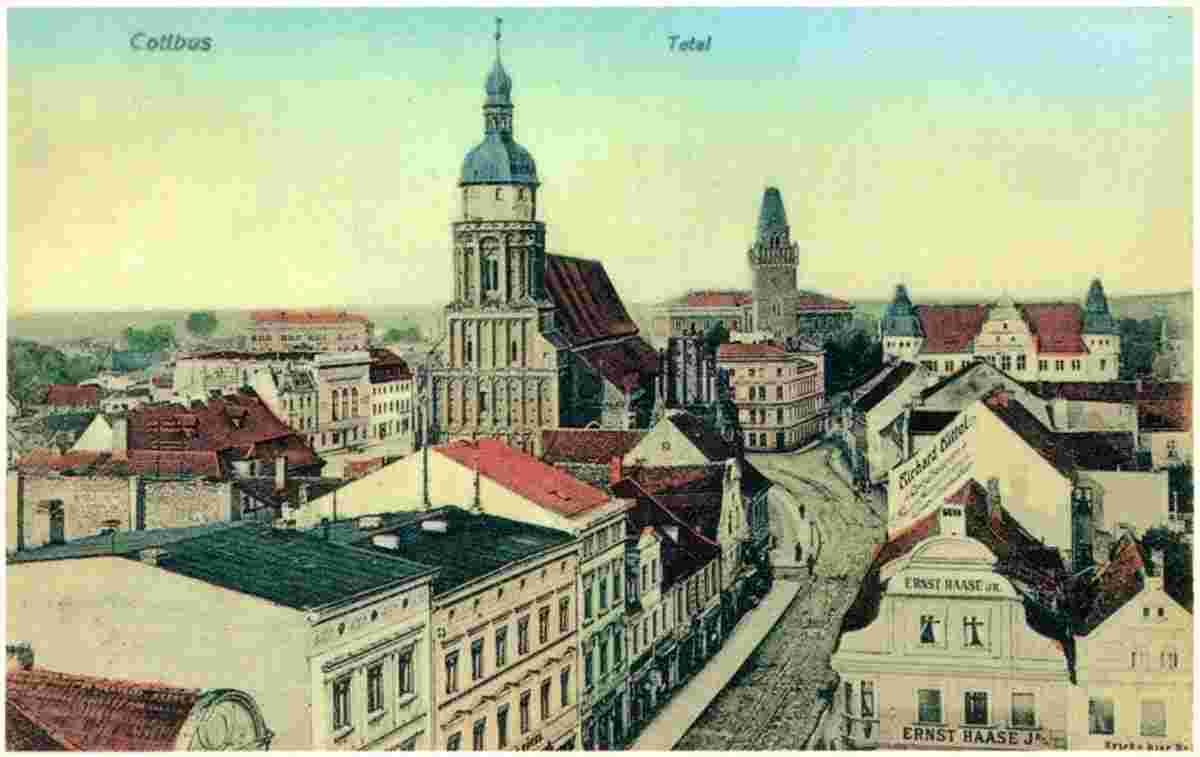 Cottbus. Panorama von Oberkirche, 1911