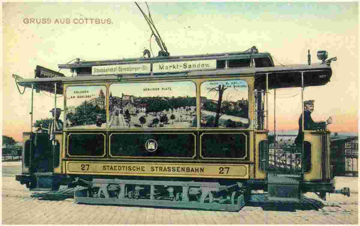 Cottbus. Städtische Straßenbahn, 1911