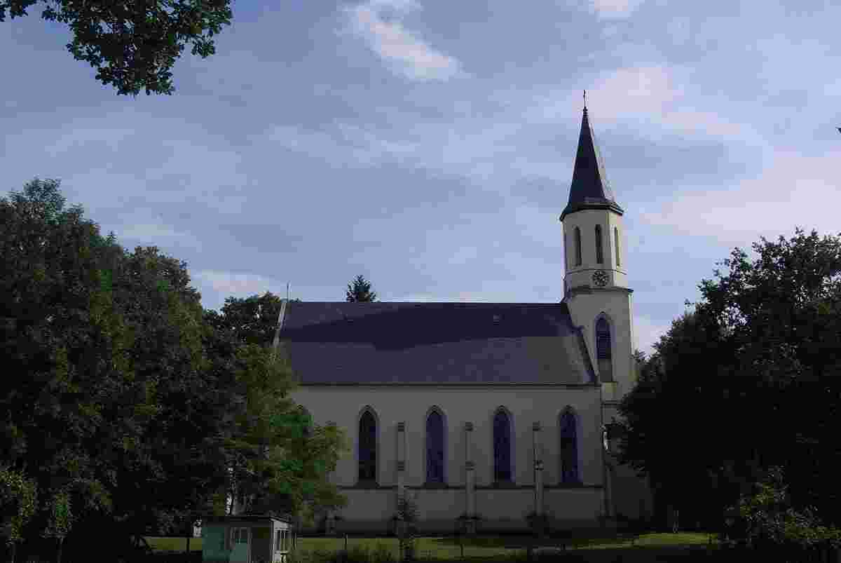 Cumlosen. Kirche, wurde von 1856 bis 1858 erbaut, denkmalschutz
