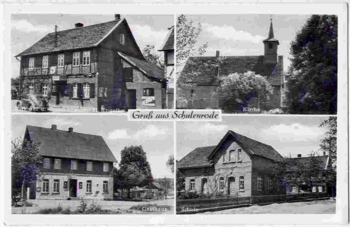 Cremlingen. Schulenrode - Kirche, Schule, 1959